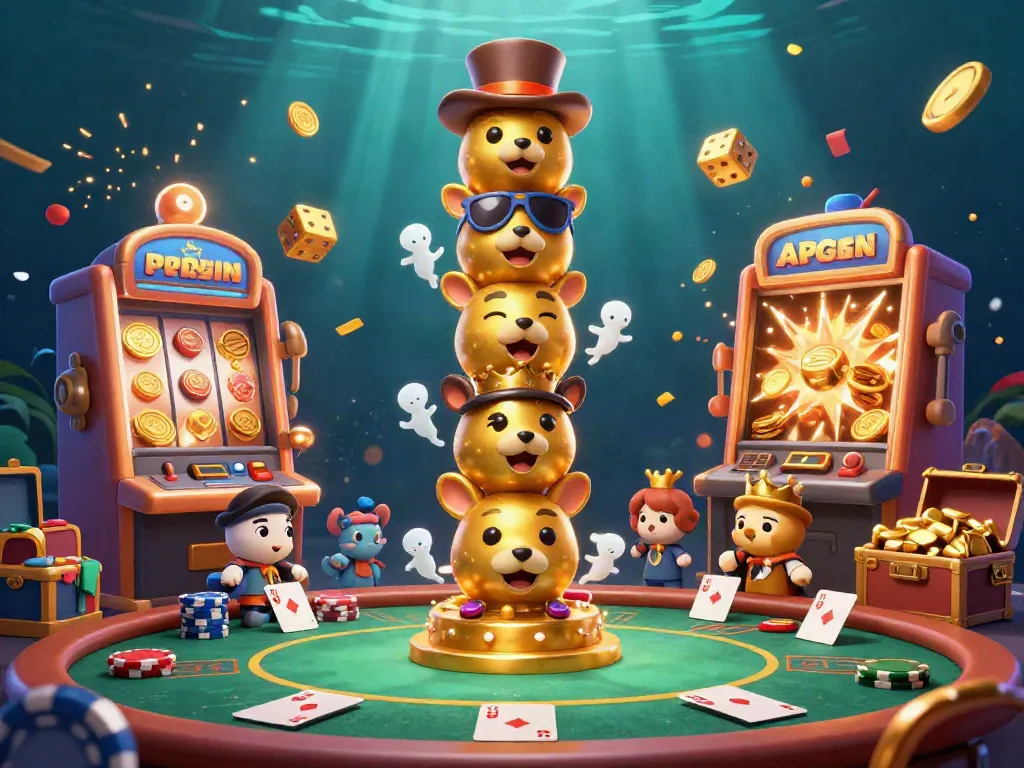 Engage in exciting online poker games as vibrant characters and casino elements fill the scene.